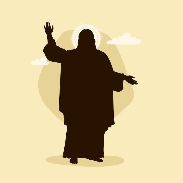 Flat design jesus silhouette illustration