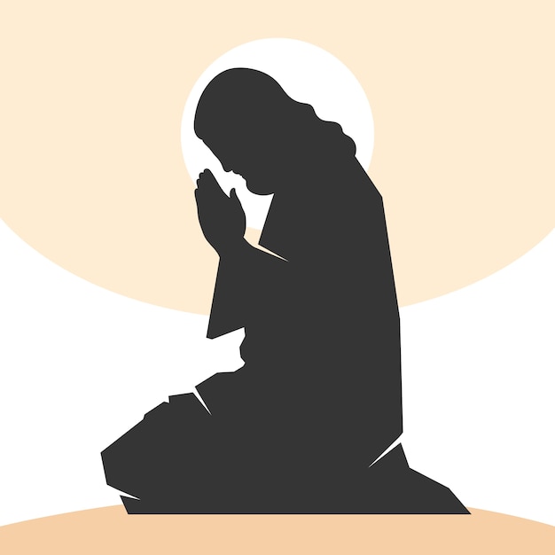 Flat design jesus silhouette