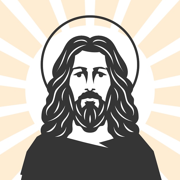 Free Vector flat design jesus silhouette