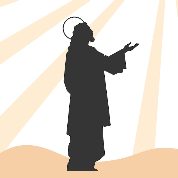 Flat design jesus silhouette