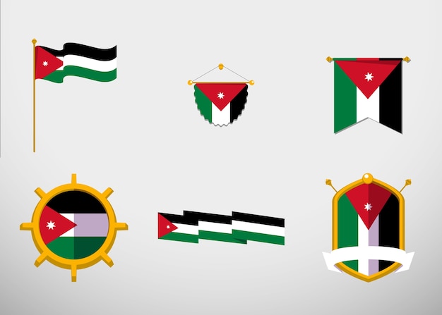 Free vector flat design jordan national emblems