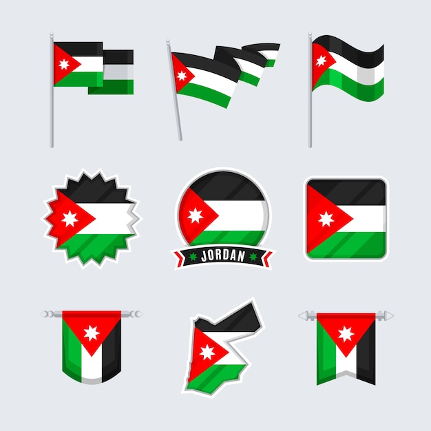 Flat design jordan national emblems