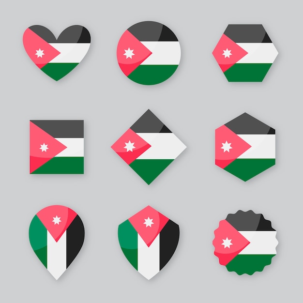 Flat design jordan national emblems