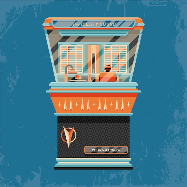 Free Vector flat design jukebox illustration