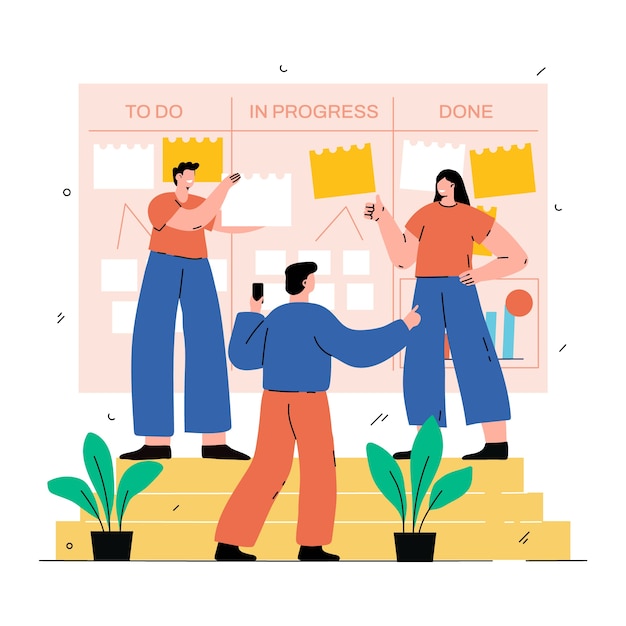 Free Vector flat design kanban illustration