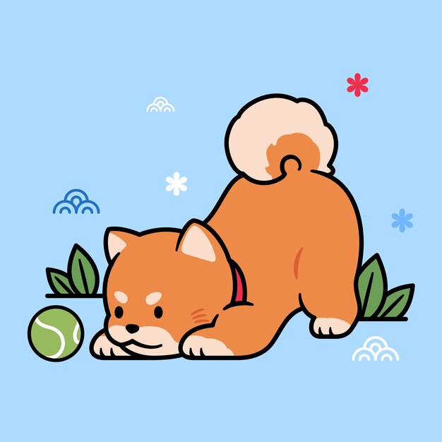 Flat design kawaii pet illustration