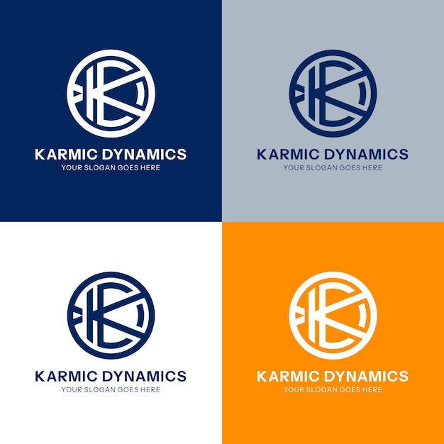 Free Vector flat design kd monogram logo template