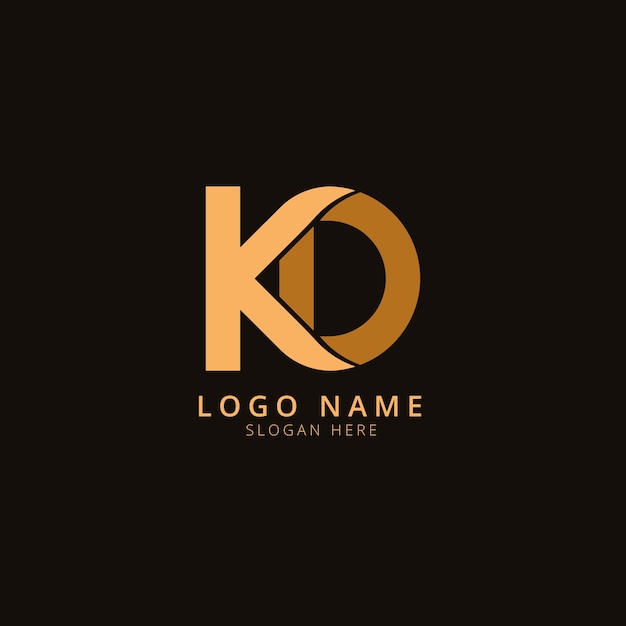 Flat design kd monogram logo