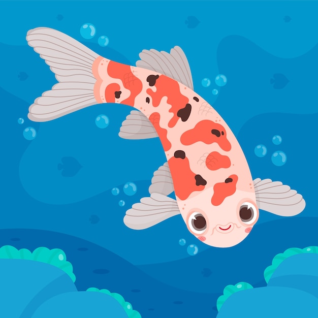 Free Vector flat design koi fish illustration