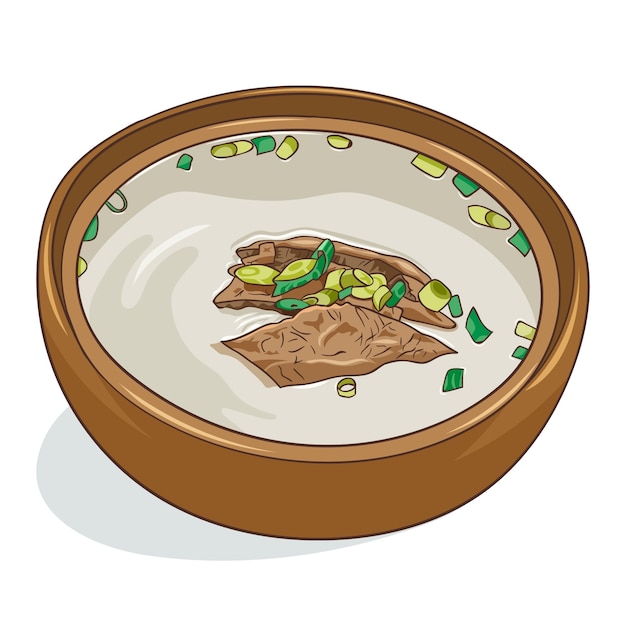 Flat design korean food illustration