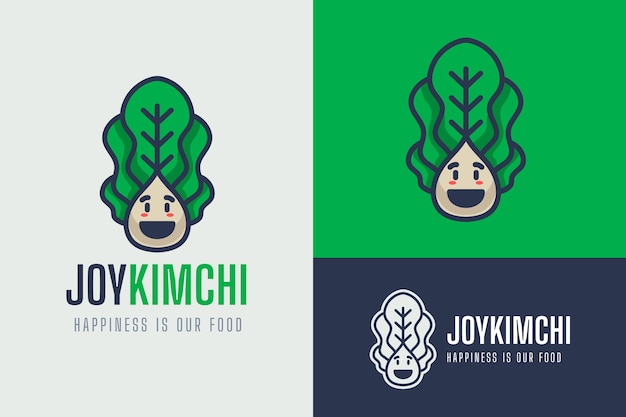 Flat design korean food logo design