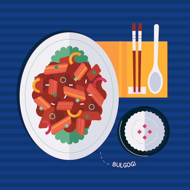 Free Vector flat design korean food