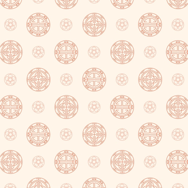 Flat design korean pattern