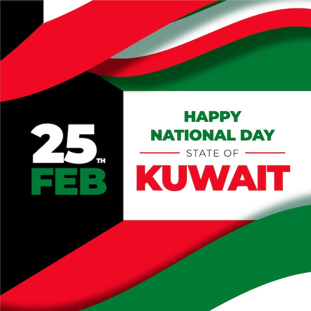 Free Vector flat design kuwait national day 25 february