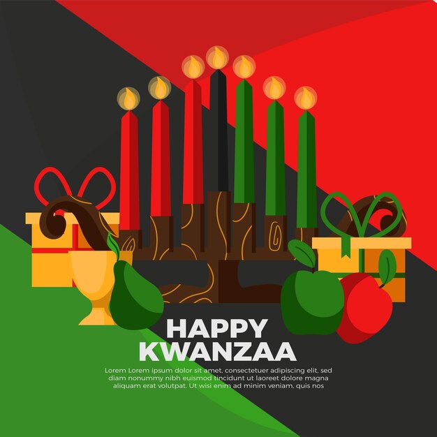 Flat design kwanzaa concept