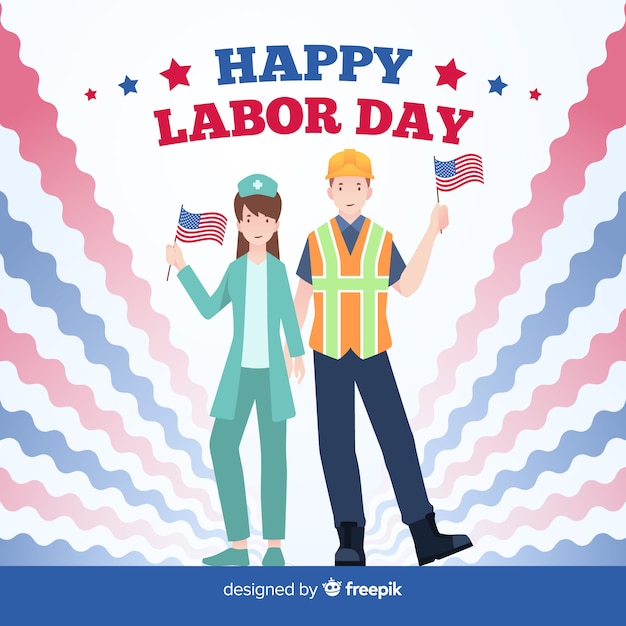 Free Vector flat design labor day background