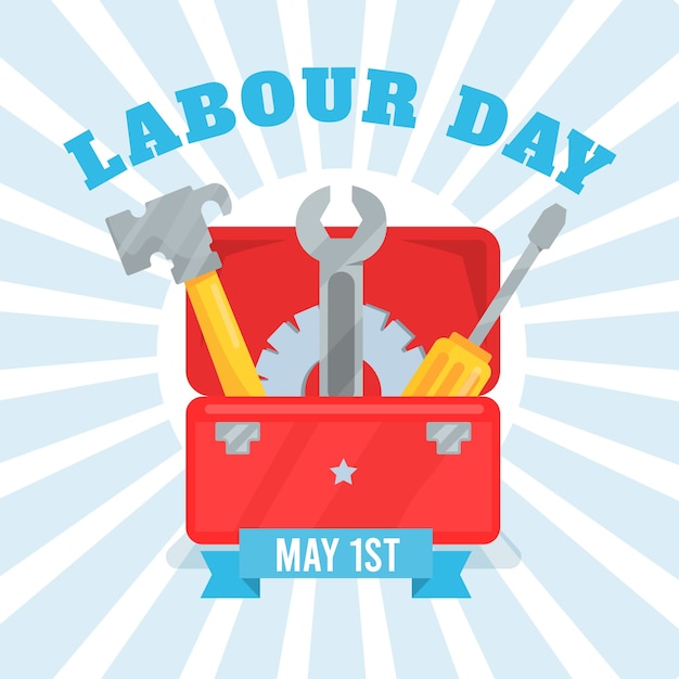 Free Vector flat design labor day concept