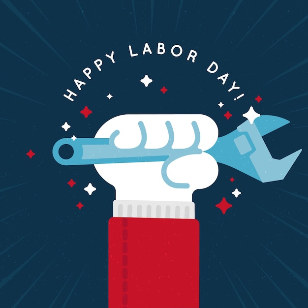 Flat design labor day illustration