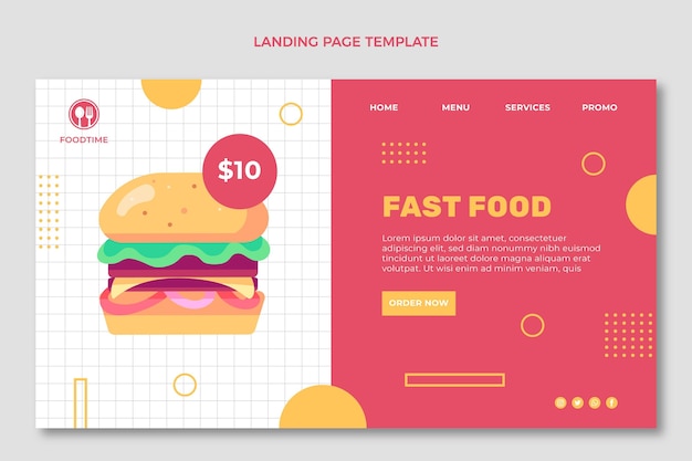 Flat design landing page