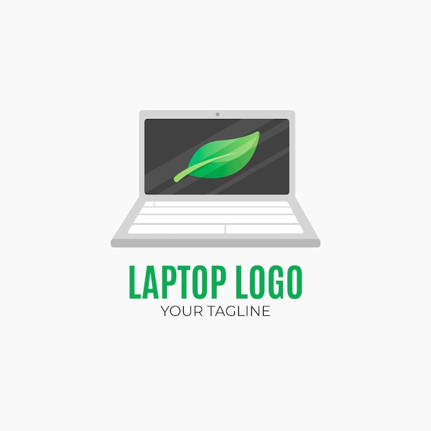 Free Vector flat design laptop logo template