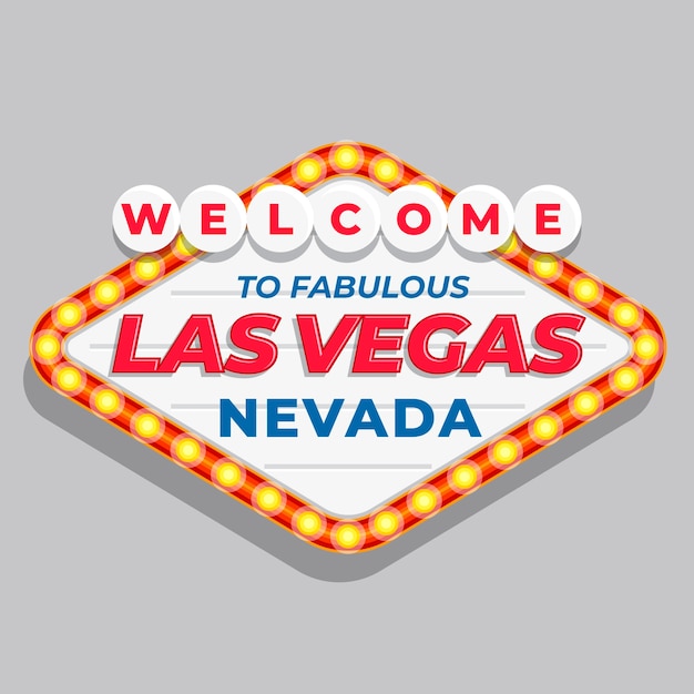 Free Vector flat design las vegas sign