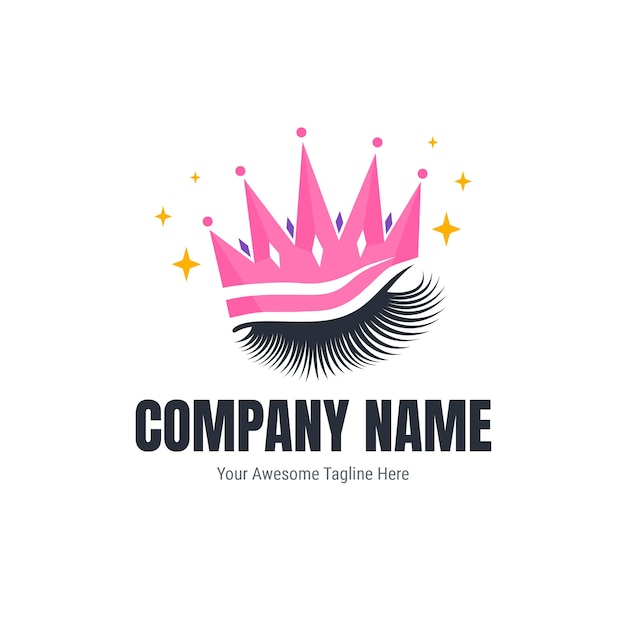 Free Vector flat design lashes logo template