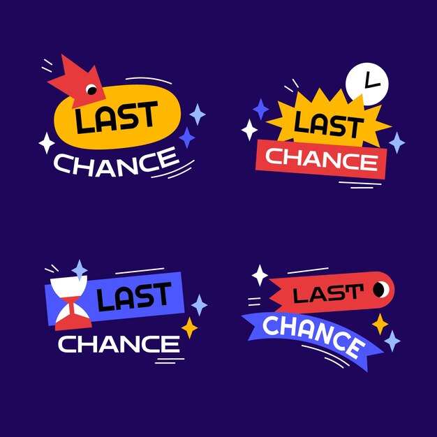 Flat design last chance label collection