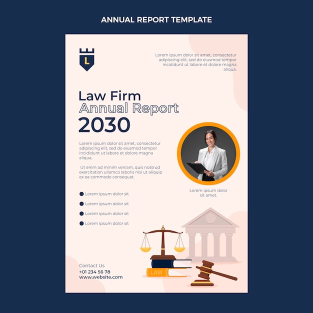 Free Vector flat design law firm annual report