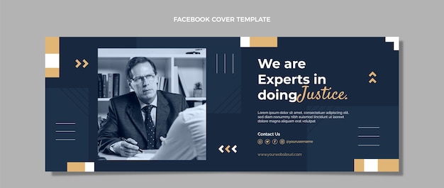 Free Vector flat design law firm facebook cover template