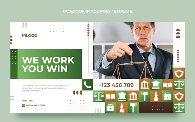 Free Vector flat design law firm facebook post