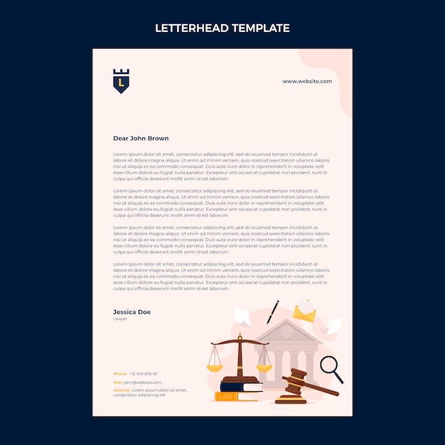 Flat design law firm letterhead