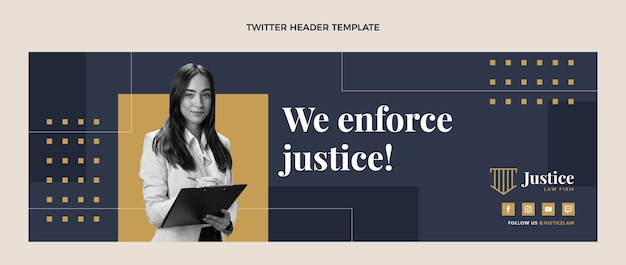 Free Vector flat design law firm twitter header