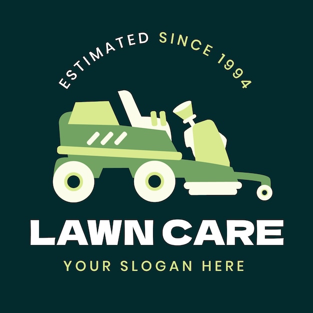 Free Vector flat design lawn mower logo