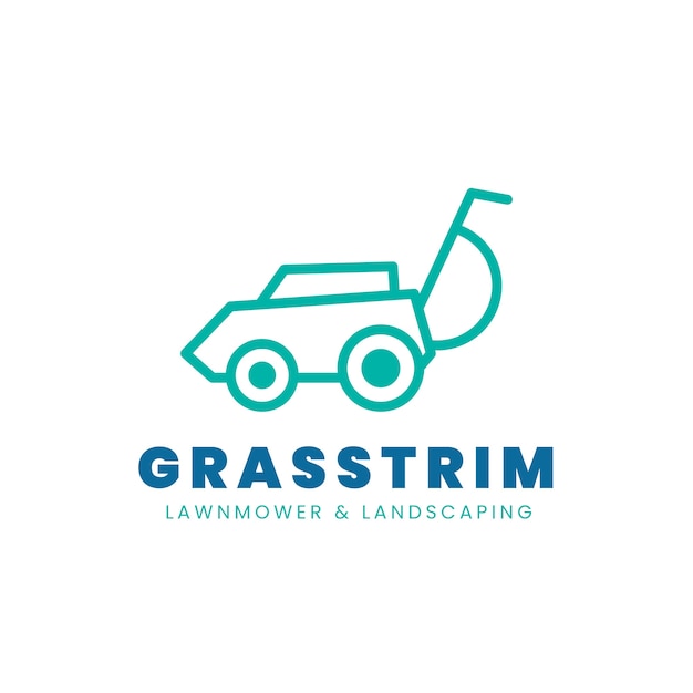 Free Vector flat design lawn mower logo