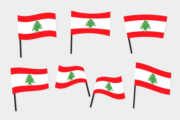 Free Vector flat design lebanese flag collection