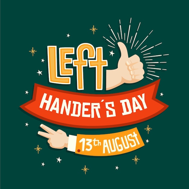 Flat design left handers day concept