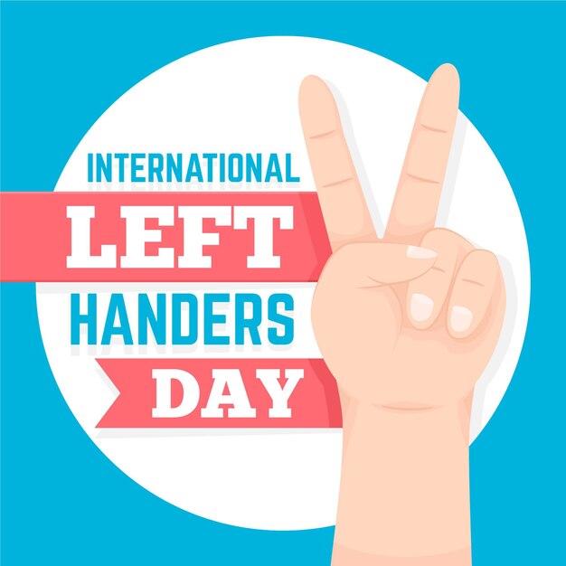 Flat design left handers day