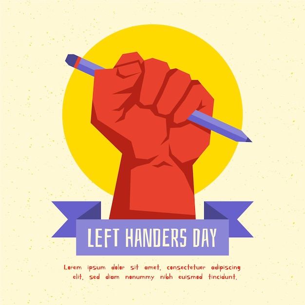 Flat design left handers day