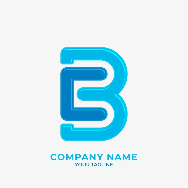 Flat design letter b logo template