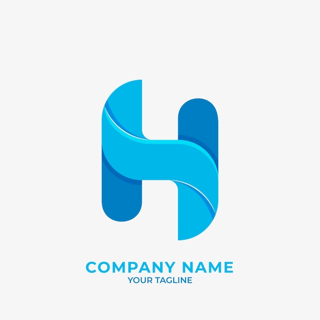 Free vector flat design letter h logo template