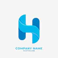 Free vector flat design letter h logo template