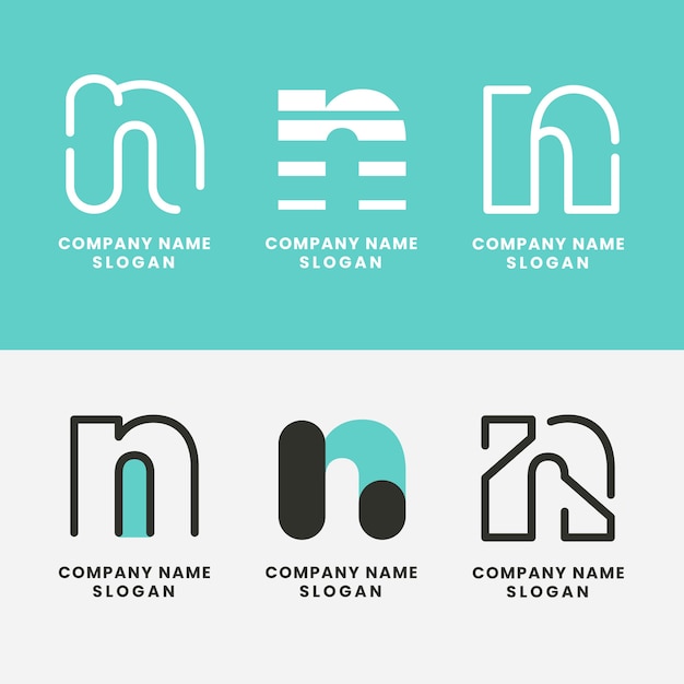 Free vector flat design letter n logo template