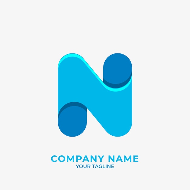 Flat design letter n logo template