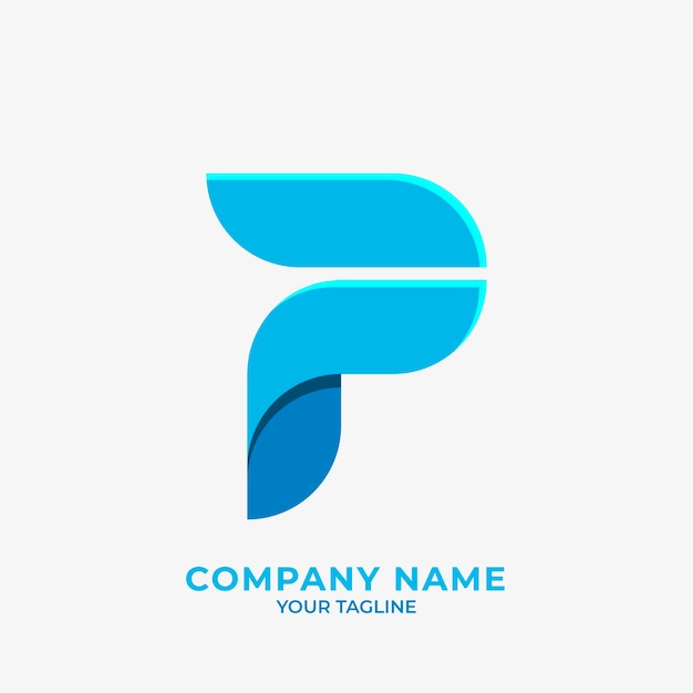 Flat design letter p logo template