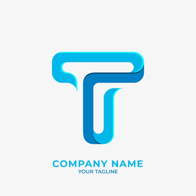 Flat design letter t logo template