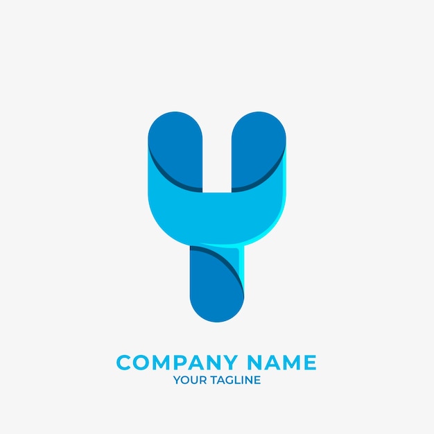 Flat design letter y logo template