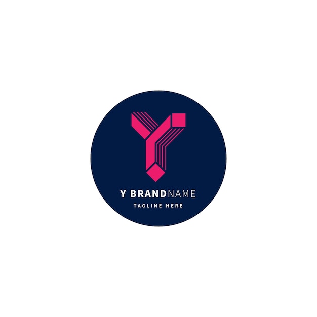 Flat design letter y logo template