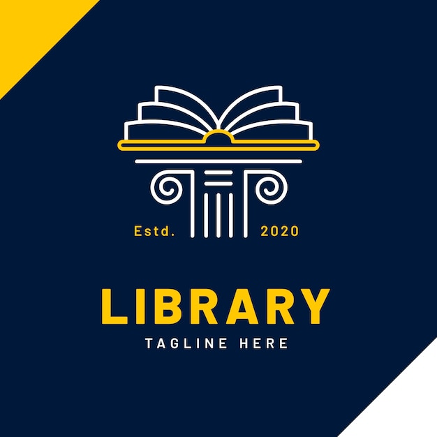 Flat design library logo design