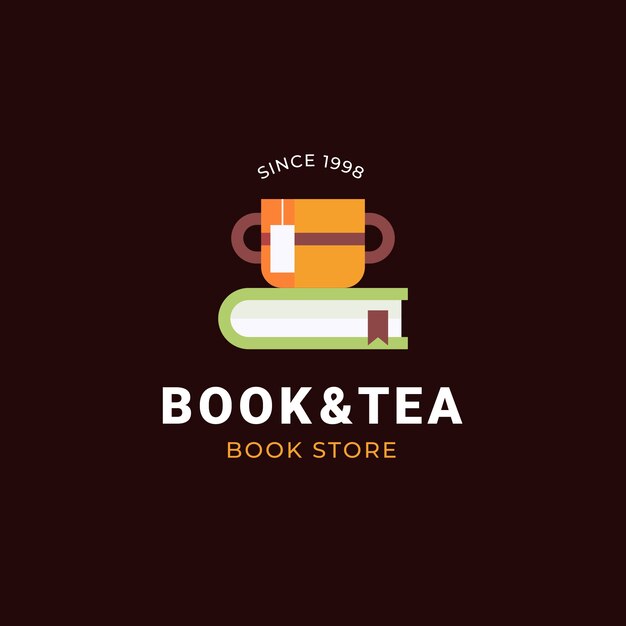 Flat design library logo template