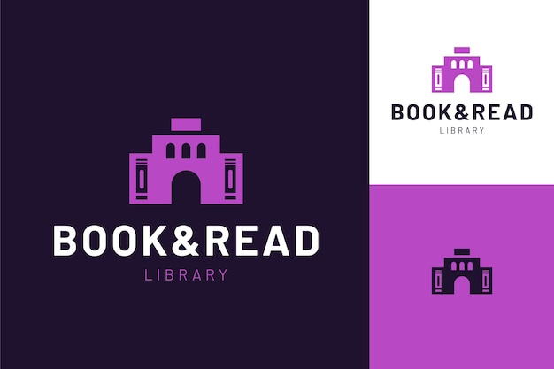 Flat design library logo template